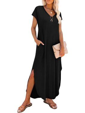 Women's Black Sleeveless Halter Neck High Waist Backless Maxi Dress
